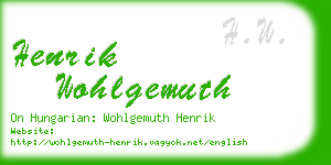 henrik wohlgemuth business card